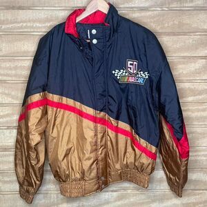 Vintage Chase Authentics NASCAR 50th Anniversary Nylon Puff Jacket Medium